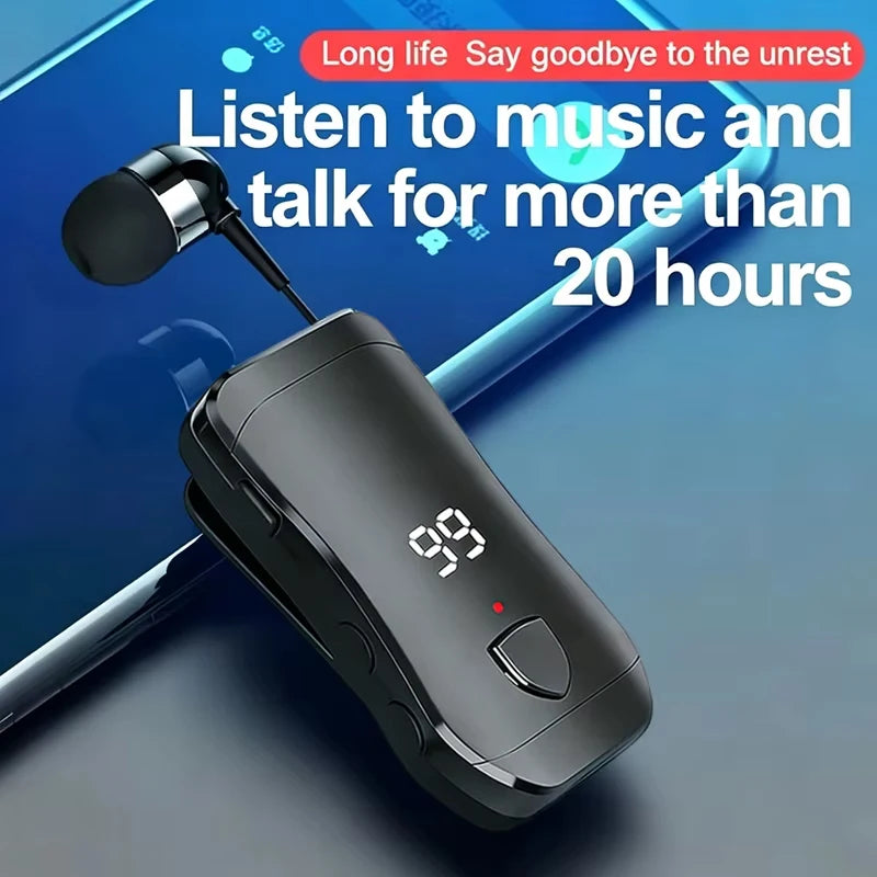 X200-NEW Lavalier Business Headphone Bluetooth 5.3 Talk/Music/exercise Time 20 Hours,LED Digital Display Wireless Earphones