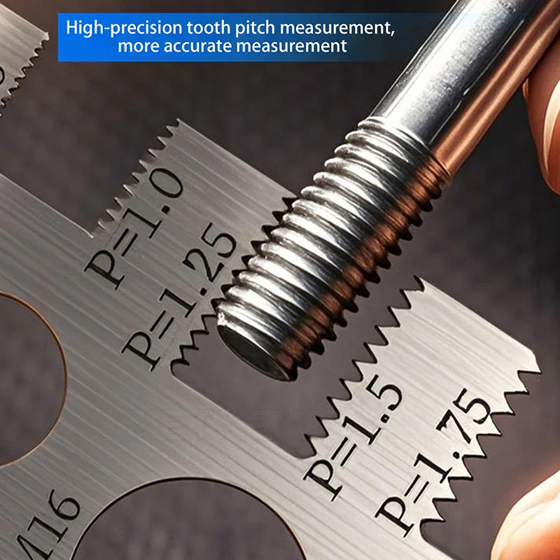 5.7*10cm Screw Measurement Ruler Stainless Steel Caliper Metric Gauge For Measuring Screw Pitch Bit Bolt Nut Screw
