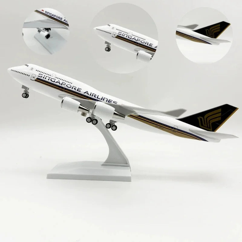 30cm Scale Plane 1/250 B747 Series Model Airplane Toy Resin Diecast Airplanes Building Kit (With Stand) Aviation Toys for Boys