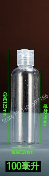 30/50/100pcs 5-120ml Plastic Squeeze Bottle with Flip Cap PET Lotion Shampoo Empty Cosmetic Sample Container Travel Bottles