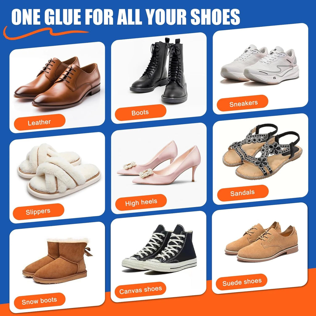 35-50g Super Strong Shoe Glue with Nozzle, Waterproof Fast Repair Adhesive for Sneakers Heels Leather, Professional Sole Repair