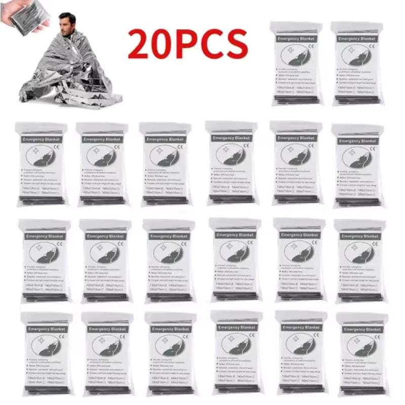 5-30Pc Outdoor Emergency Gold-Sliver Survival Blanket Waterproof First Aid Rescue Curtain Foil Thermal Military Blanket130X210Cm