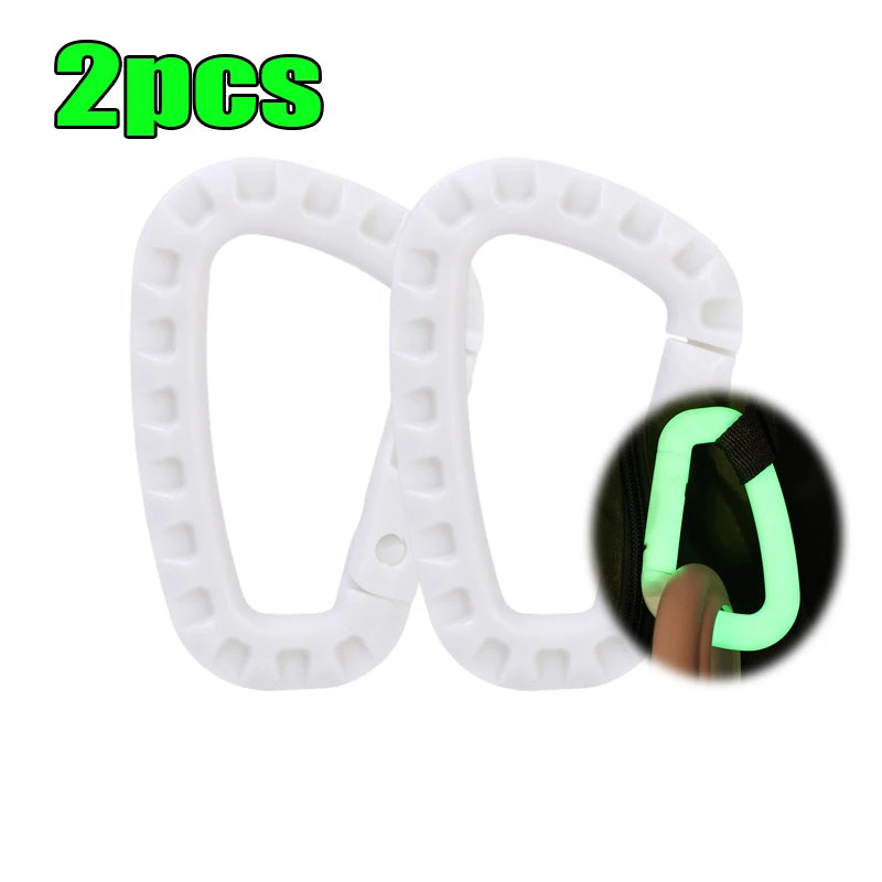 Luminous Lightweight Hook Glow in The Dark Outdoor Climbing Camping Backpack Tactical Hanging Buckle Ring D EDC Equipment Tools