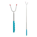 Telescopic BBQ Forks Marshmallows Roasting Sticks Stainless Steel Extendable Hot Dog Sausages Skewers Barbecue Tools