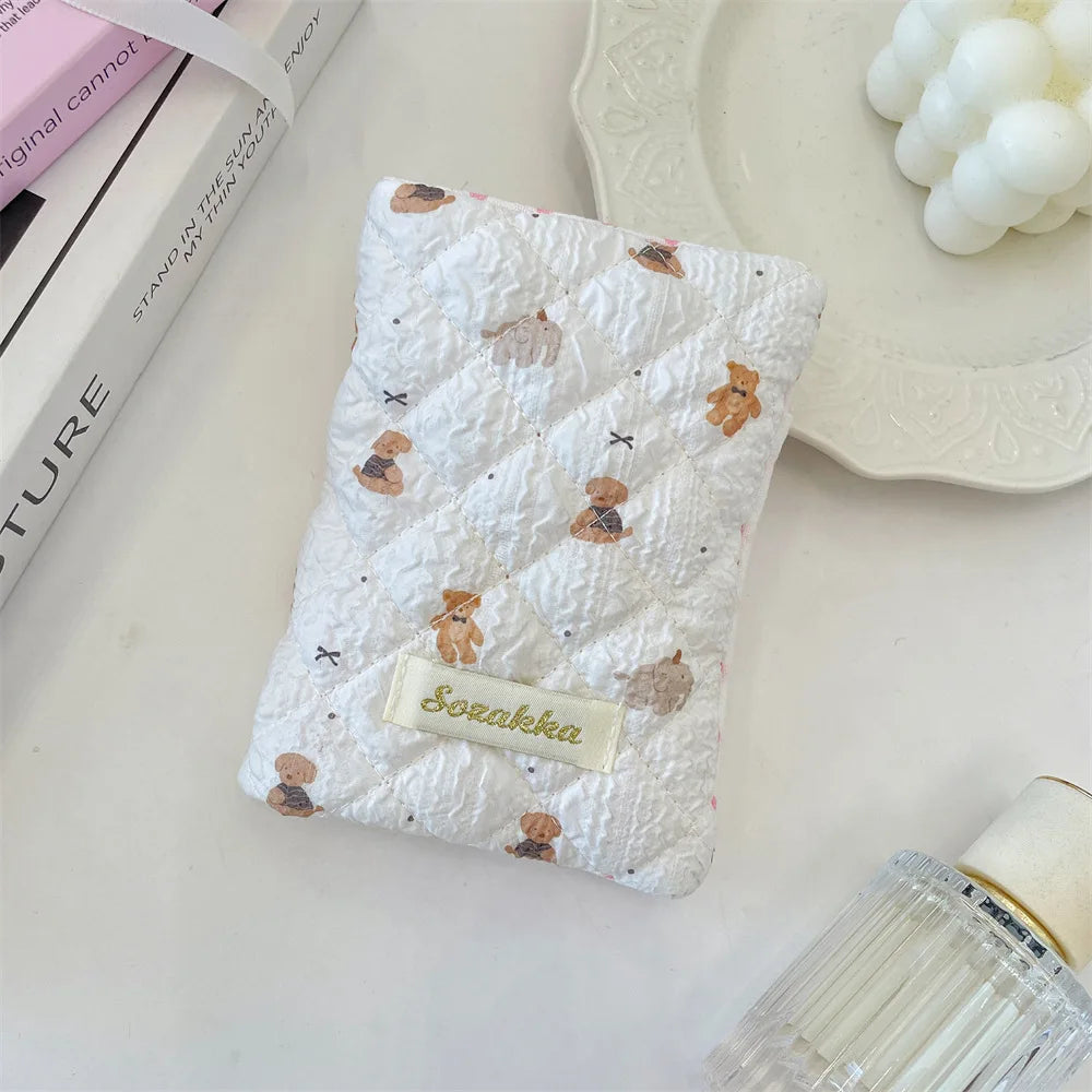 Cute Cartoon Flower Passport Cover for Women Multifunctional Polyester Travel Accessories Holder