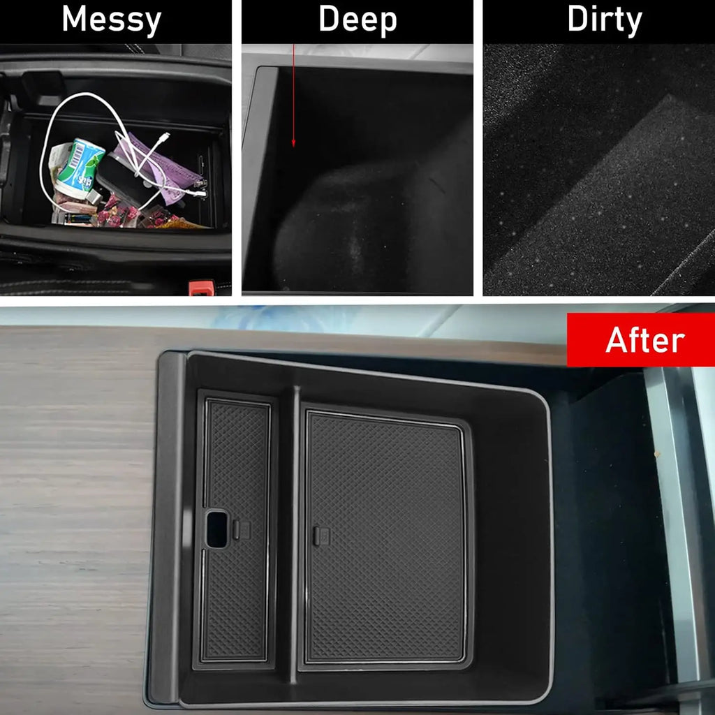 For Tesla Model S Model X Plaid/Long Range 2021-2024 Armrest Center Console Storage ABS Center Console Organizer Tray