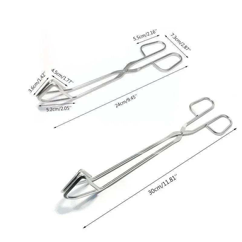 BBQ Clip Tongs Stainless Steel Heat Resistant Hollow Out Design for Sandwich Bread Outdoor Grilling and Kitchen Accessories