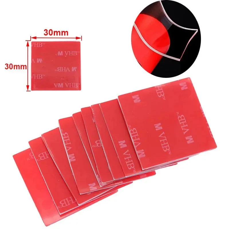 10pcs VHB Transparent Strong Double-sided Adhesive Fixed Ultra-thin Traceless High Temperature Resistant Car Etc Adhesive Sheet