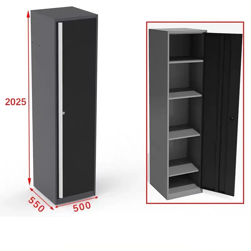 Garage Steel Mechanic Tools Storage Cabinet With Wall Cabinets Single,double-door Cabinets And Tool Trolley For Workshop