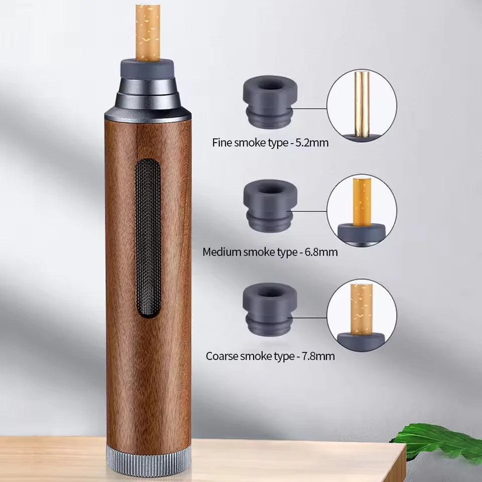 1PC Portable Wood Car Ashtray Handheld Walnut Mini Ashtray No-Soot Ash Tray For Outdoor Indoor Car Smoking Man Fathers Gift