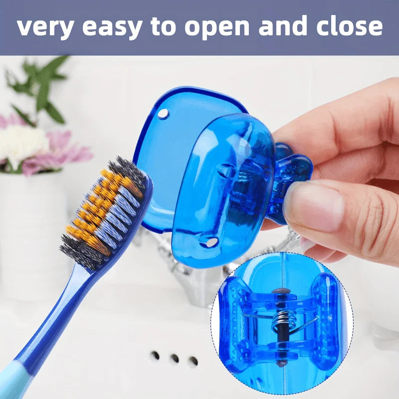5PCS Popular toothbrush storage clip travel toothbrush protective cap portable plastic clip toothbrush box