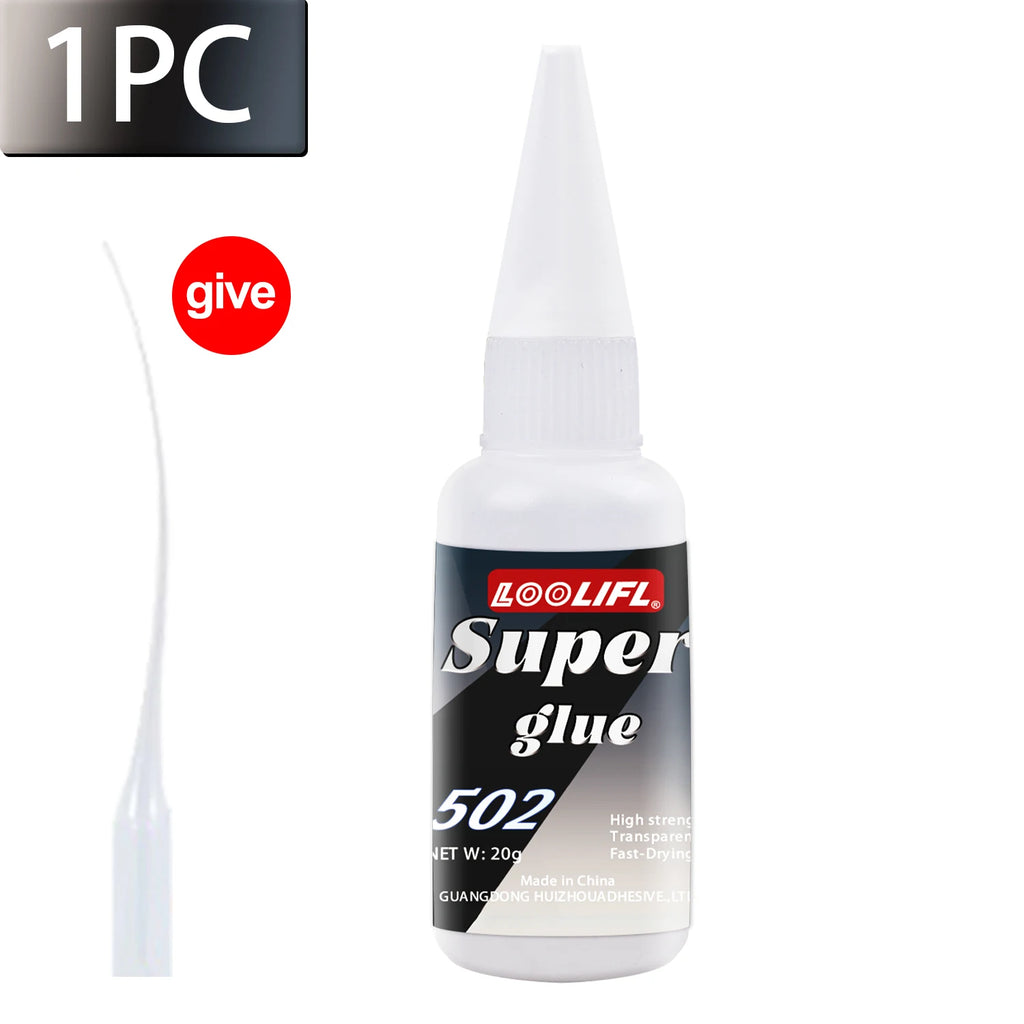 502 Super Glue extra strong Cyanoacrylate Universal Quick-drying Instant Adhesive Leather RubberWood Metal Bond Liquid Glue Tool