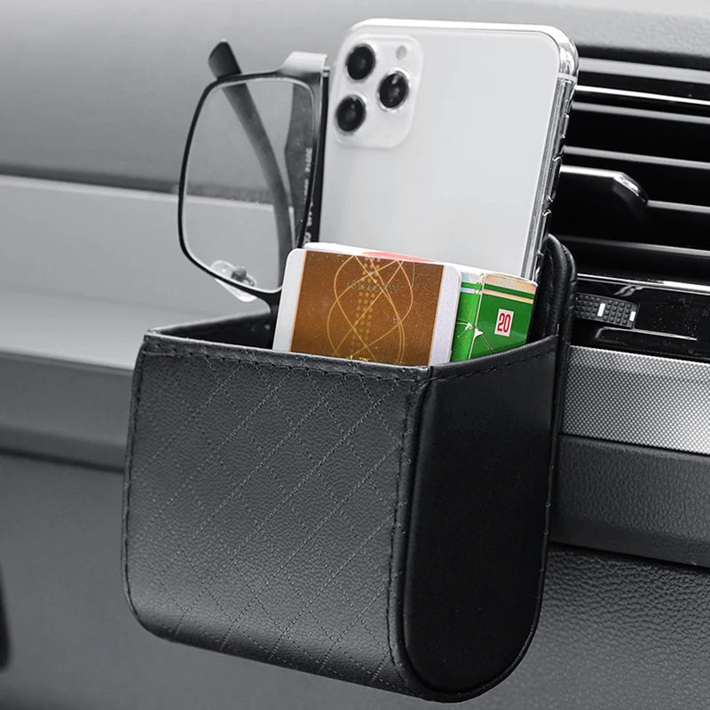 Car storage hanging bag car air outlet storage bag car air conditioning bar mobile phone card storage bag box car interior suppl