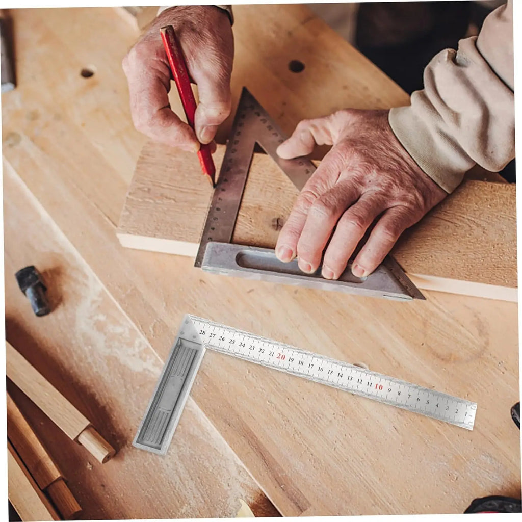 300/500mm Aluminum Alloy Square Ruler Right Angle 90° Turning Ruler Woodworking Ruler Steel Turning Ruler Measuring Tools Gauge