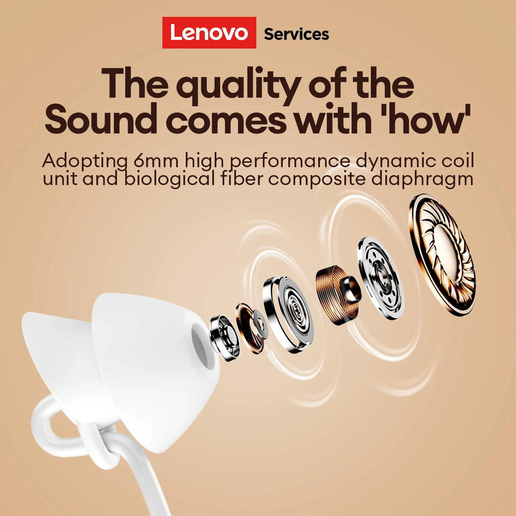 Lenovo Y107 Wired Headphones In-Ear Sleep Earphones 3.5mm/Type-C For Mobile Phones  Computers And More Gaming Earbuds With Mic