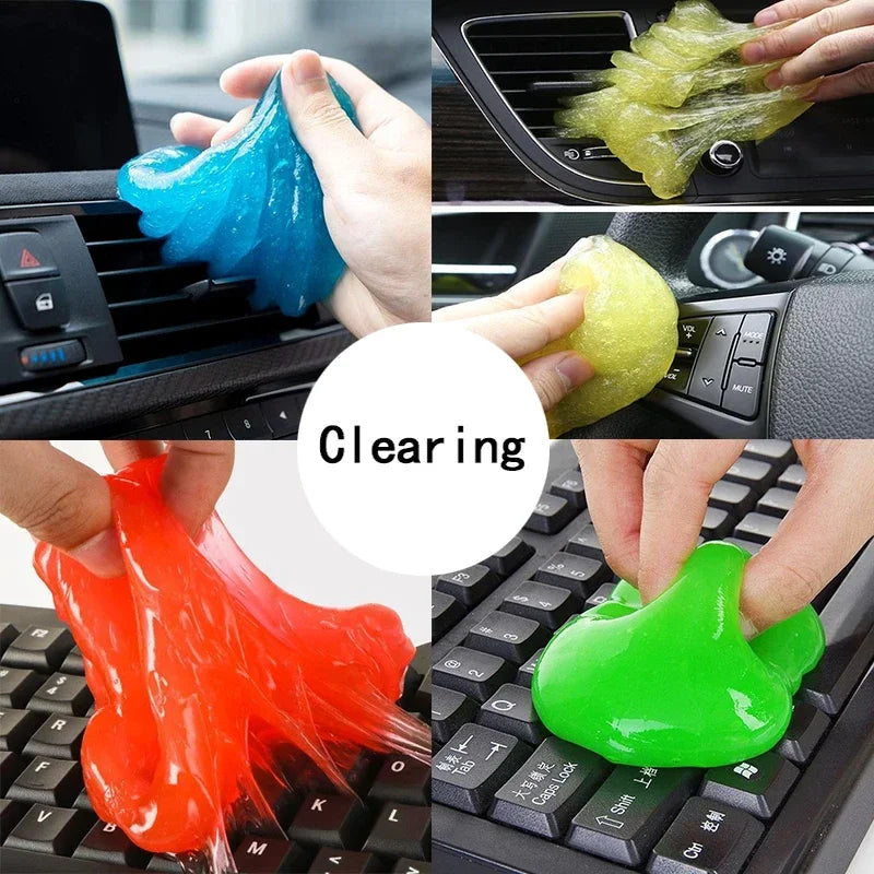 Car Cleaning Gel Slime 1pc Magic Dust Remover for Vents Computer Keyboards and Interior Accessories - ABS Resin Materia amagi