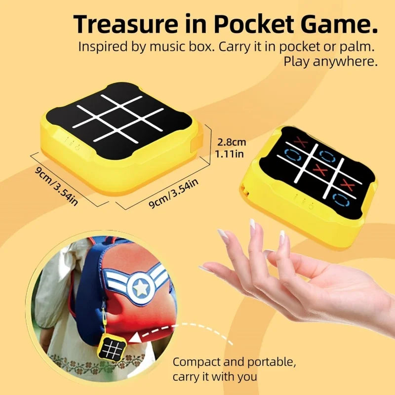 Portable Handheld Board Indoor Game Toy Classic Fingertip Toy Board Game Multifunctional Electronic Tic-Tac-Toe Board