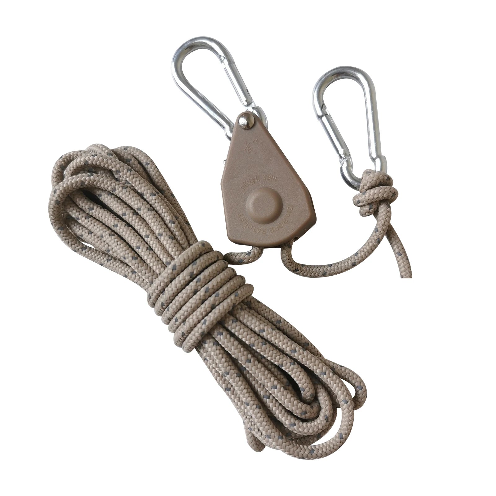 Travel Portable Clothesline with Buckle Outdoor Camping Tent Umbrella Rope Windproof Pulley Adjuster Ropes Lamp Hanging Tool