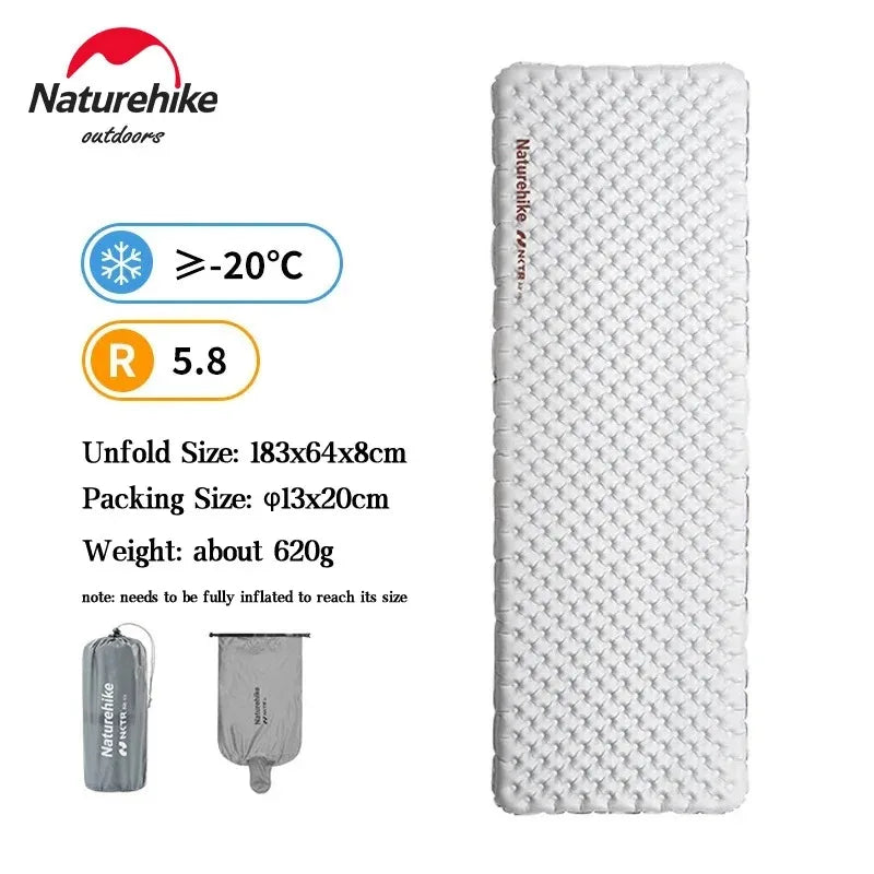 Naturehike Camping Mat 3.5/5.8/8.8 High R Value Ultralight Warm Inflatable Mattress Outdoor Portable Folding Inflatable Mats