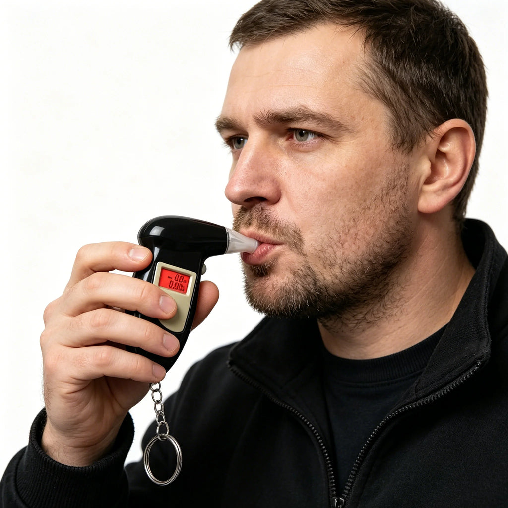 Car Mounted Bird Song Alcohol Tester, Digital Blowing Screen Breathalyzer, Driving Detection & Keychain (Excluding Battery)