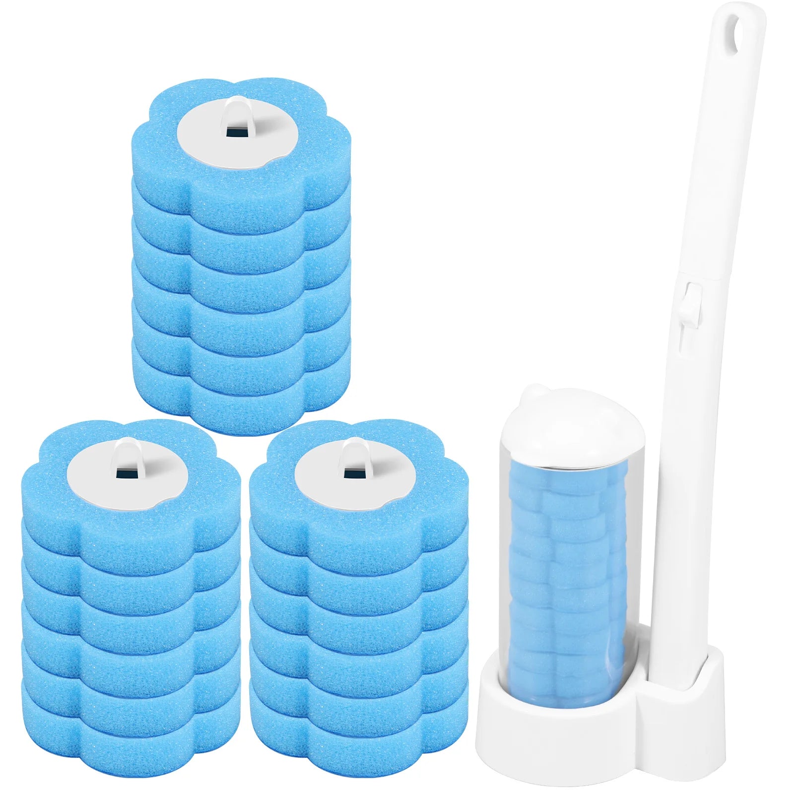 18/36Pcs Disposable Toilet Brush Wall Mounted Toilet Brush with Extended Handle Cleaning Set Replacement Head Wc Accessories New
