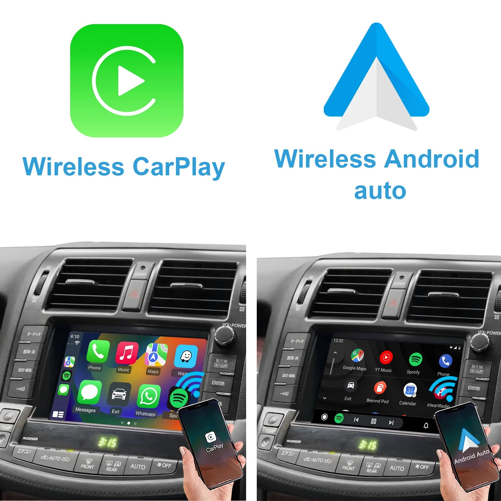 Wireless CarPlay & Android Interface for TOYOTA Crown 2008-2012, Fit GRS200 GRS201 GRS202 GRS203 GRS204 GWS204 URS206 UZS207