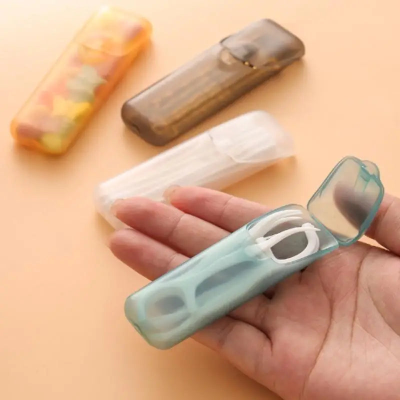 * New Sale Mini Storage Box Travel Portable Transparent Toothpick Cotton Swab Box For Outdoor Travel Kitchen Restaurant Supplies