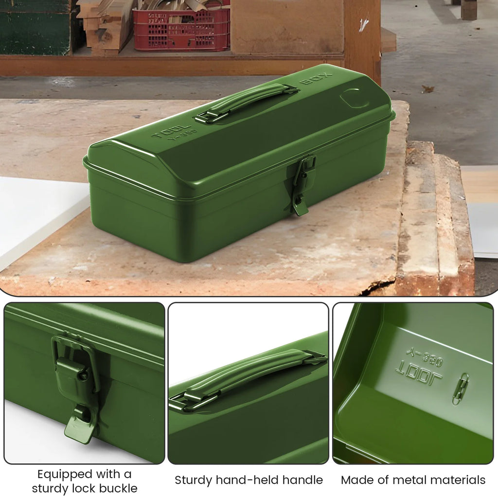 Hardware Metal Toolbox Portable Large Metal Toolbox Car Storage Household Repair Tool Storage Box with Lid Locking Organiser Box