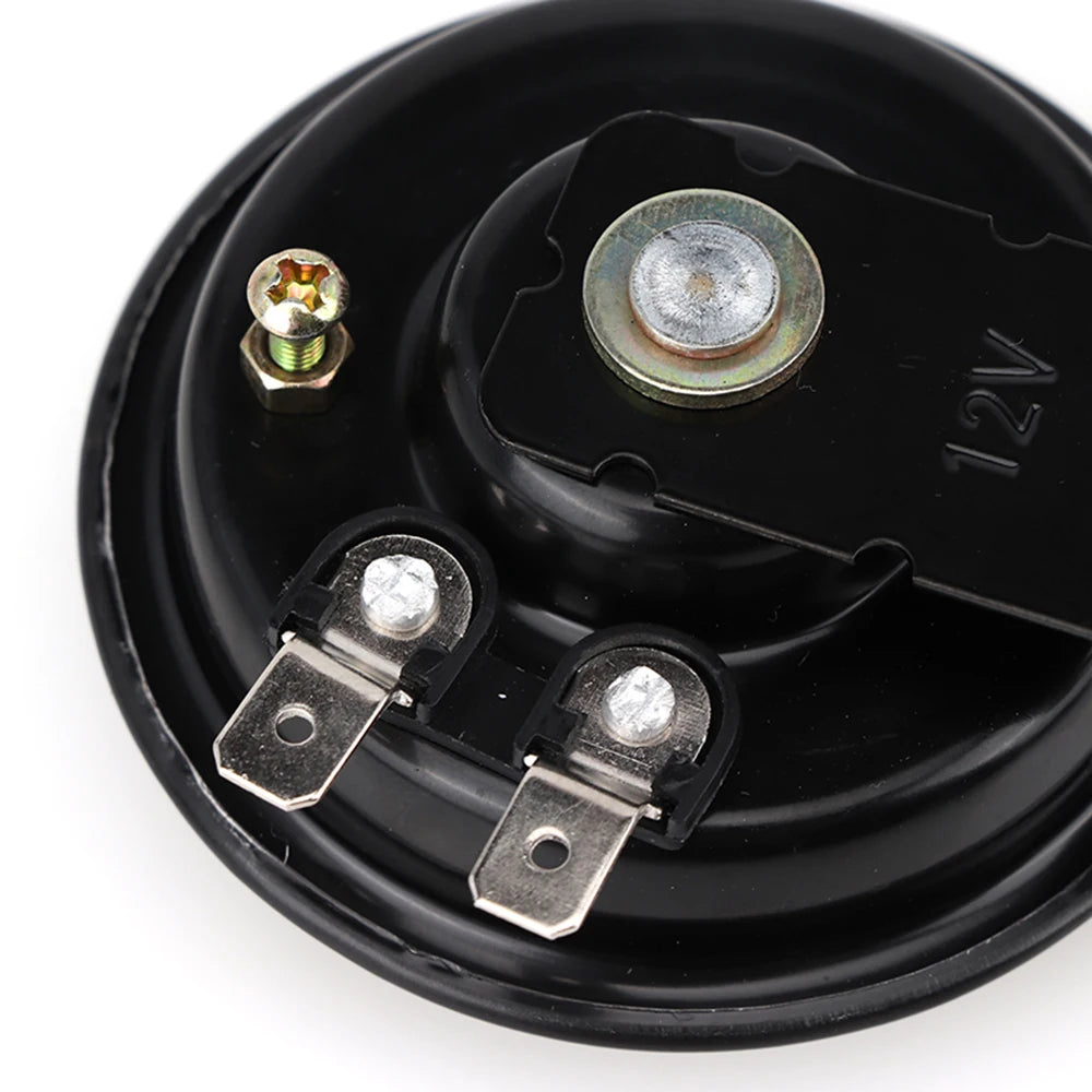 Motorcycle electric horn 12V 24V 36V 48V 60V 1.5A 105db waterproof round horn speaker suitable for scootermopedelectric bicycle