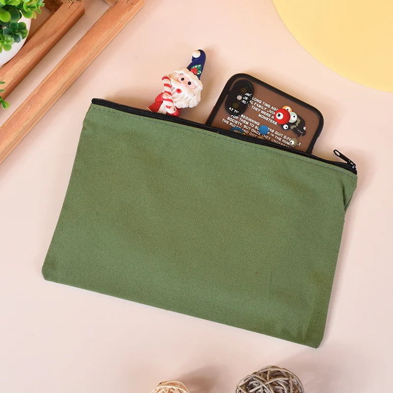 10/20/50 Canvas Zipper Bag, Stationery Packaging Bag, Change Storage Bag, Small Business Gift Bag Customizable Logo