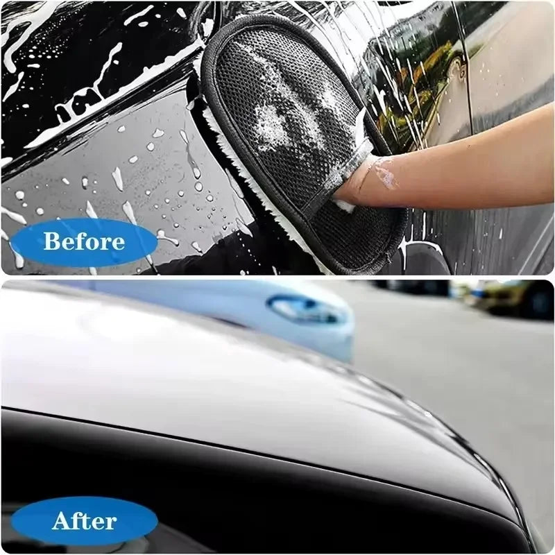 Soft Wool Car Washing Microfiber Cleaning Gloves Thickened Plush Motorcycle Washer Care High Density Universal Polishing Tools