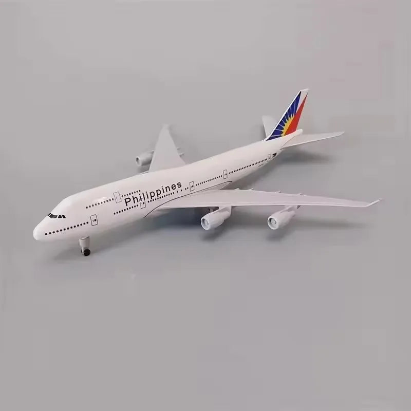 20cm Diecast Metal Model Plane B747 Philippines Airlines Miniature Replica Collectible Airplanes Decoration Models Fans for Boys
