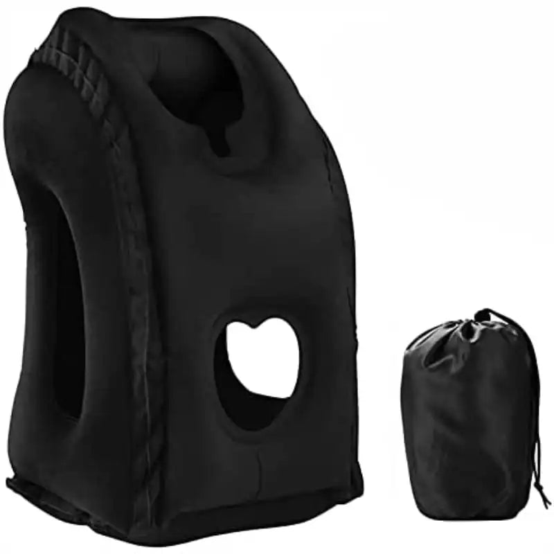 Upgraded Inflatable Air Cushion Travel Pillow Headrest Chin Support Cushions for Airplane Plane Car Office Rest Neck Nap Pillows