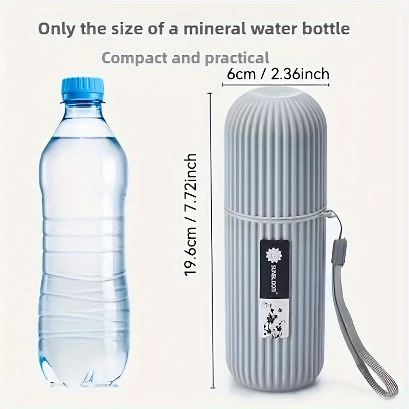 2/4 Pack with Random Colors, Leak-Proof Toothbrush Holder with Lanyard - Leak-Proof Travel Storage Box with Compact Stackable Design, Suitable for Home, Travel, Camping, Bathroom, Kitchen, Family, Couples