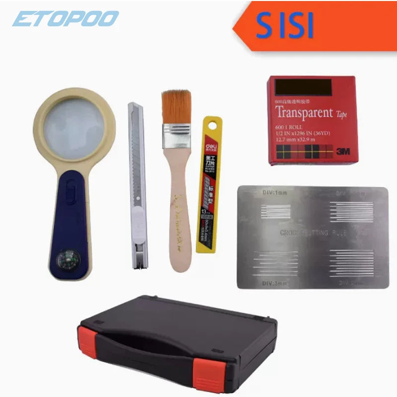 ETOPOO SISI SET Cross Cutter Adhesion Tester Cross-Cut Tester Kit Including 1mm/2mm Blades