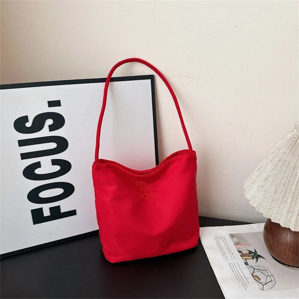 New Oxford Shoulder Bag Embroidered Letters Large Capacity Tote Bag Waterproof Commuting Casual Purse Girl