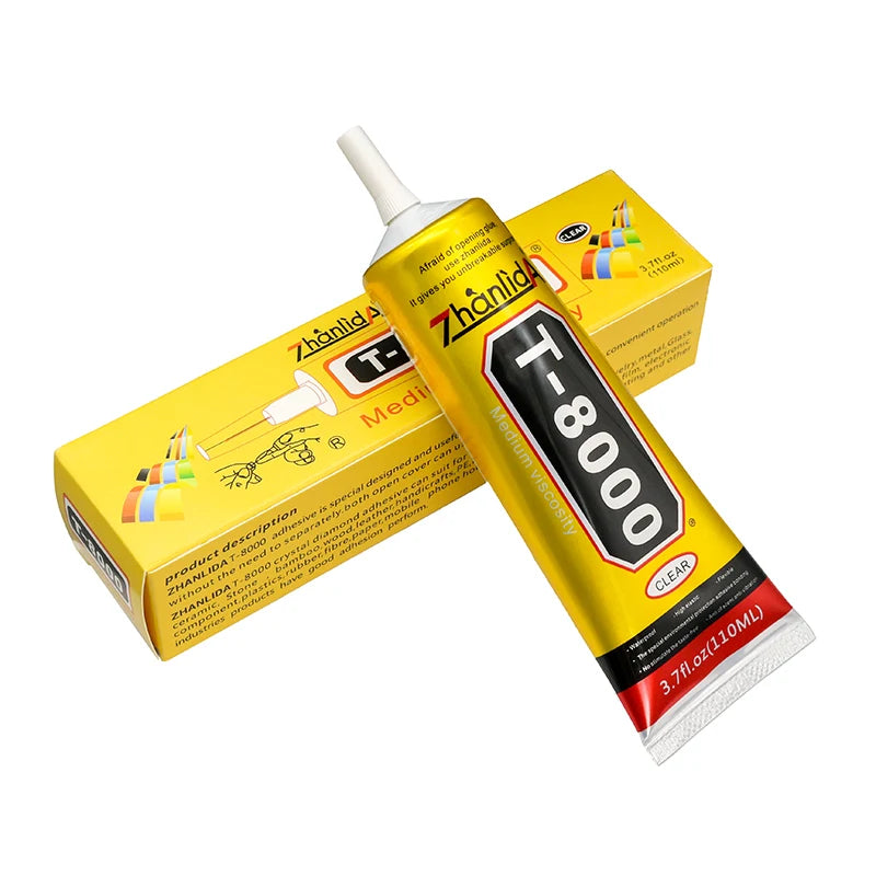 Zhanlida T8000 15/50/110ML Clear Mobile Phone Adhesive MultiPurpose DIY Electronic Component Glue with Precision Applicator Tip