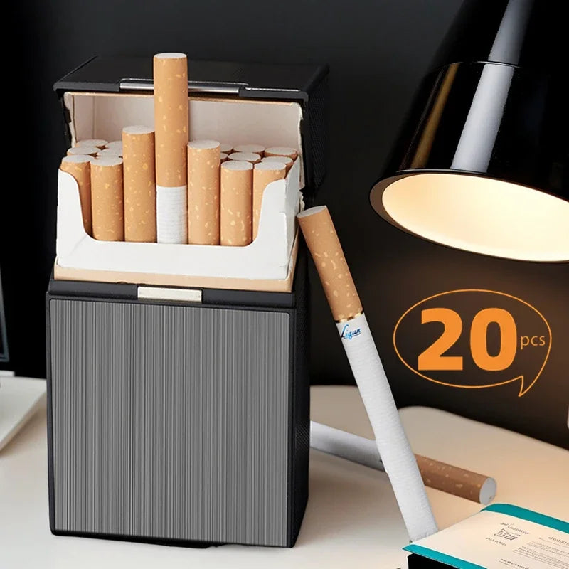Fashion Magnetic Flip-top Cigarette Case -Hold 20 Cigarettes, Moisture-proof ,Dust-proof - Portable Metal Cigarette Case.