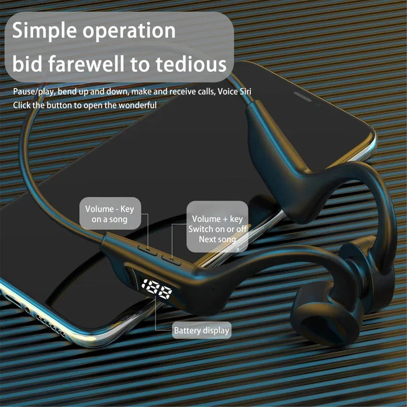 Lenovo Bone Conduction Wireless Earphone Sport Swimming Bluetooth Compatible Headphone Hand-free With Mic For Sports Running