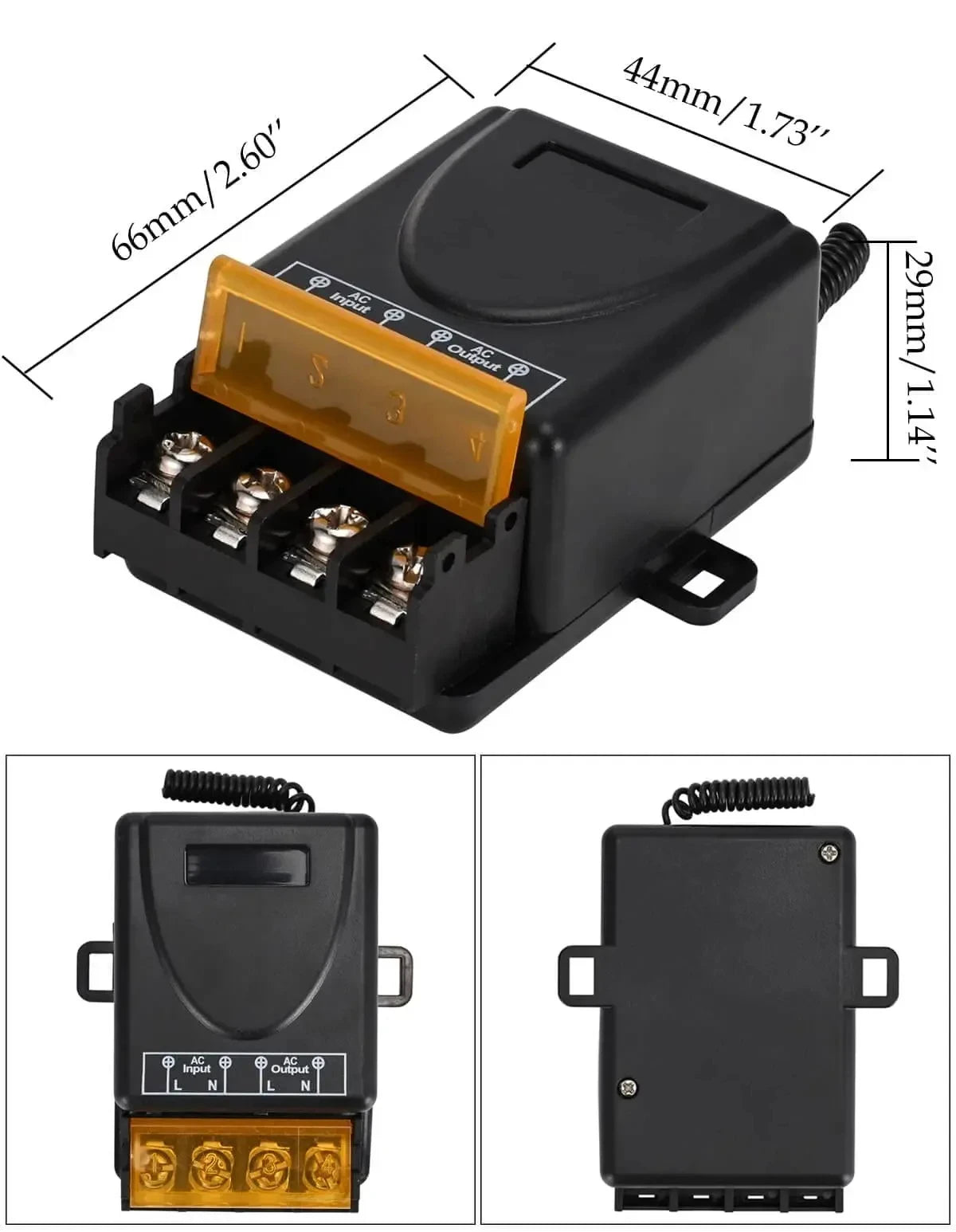 Relay Receiver + On/Off Transmitter AC 220V 20A 1CH 433Mhz Wireless Remote Control Switch RF For Electric Appliance Lamp