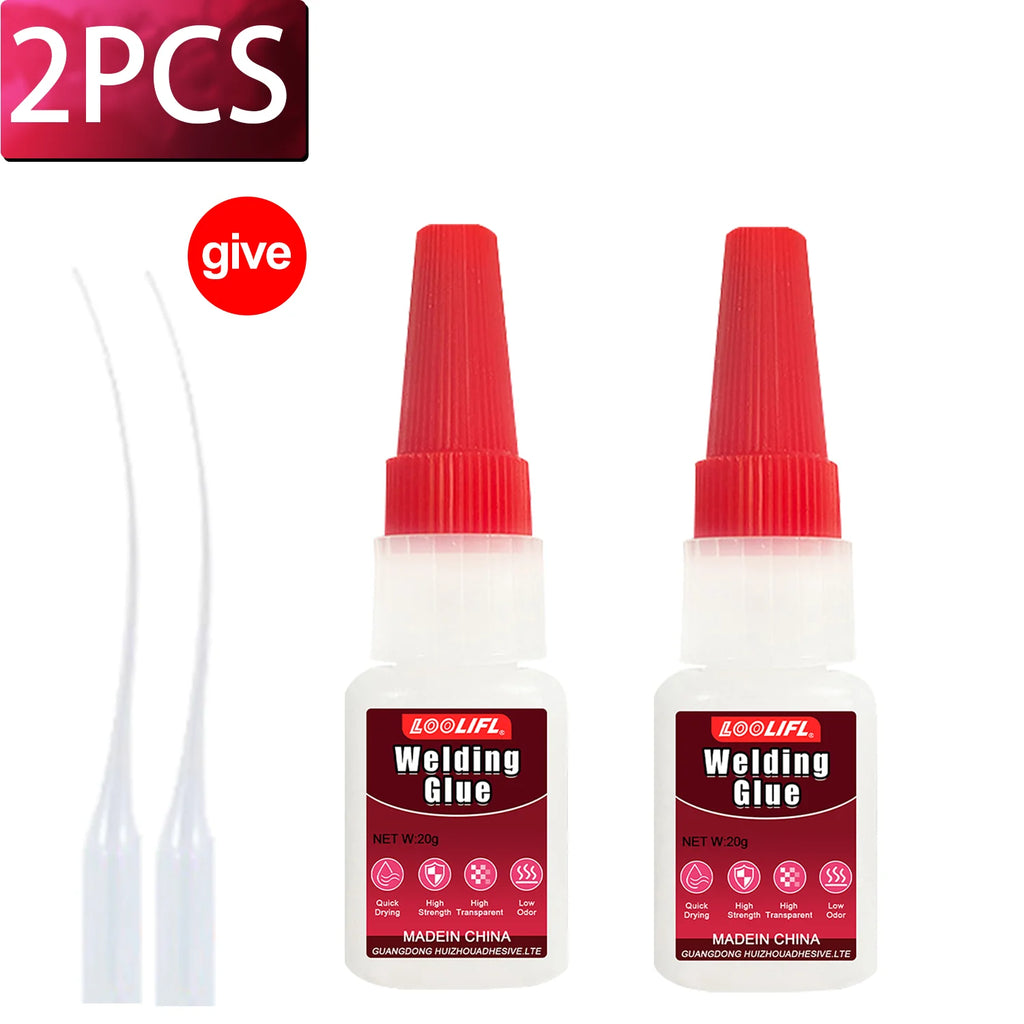 LOOLIFL Instant Strong Super Glue Universal Mighty High Viscosity Welding Glue for Metal Glass Wood DIY Adhesive Fast Dry tool