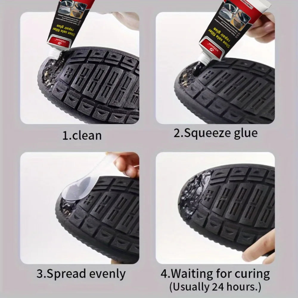 3PCS Shoe Repair Glue Kit White Black Sole Waterproof Quick Drying Filling Repair Glue Wear-resistant Sealant Crack Repair Agent
