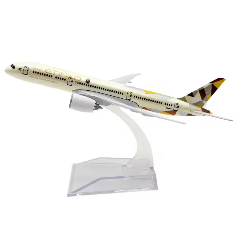 Plane Model B787 Etihad Airways 1:400 Scale 16cm Metal Aircraft Diecast Aviation Miniatures Model Toy With Base Gift Ornaments