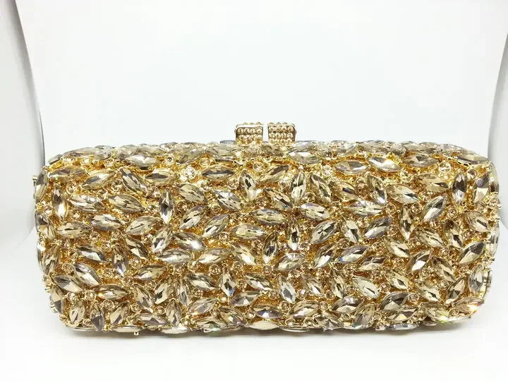 Boutique De FGG Luxury Women Black Crystal Clutch Evening Bags Wedding Bride Rhinestone Clutch Bag Party Dinner Diamond Handbags