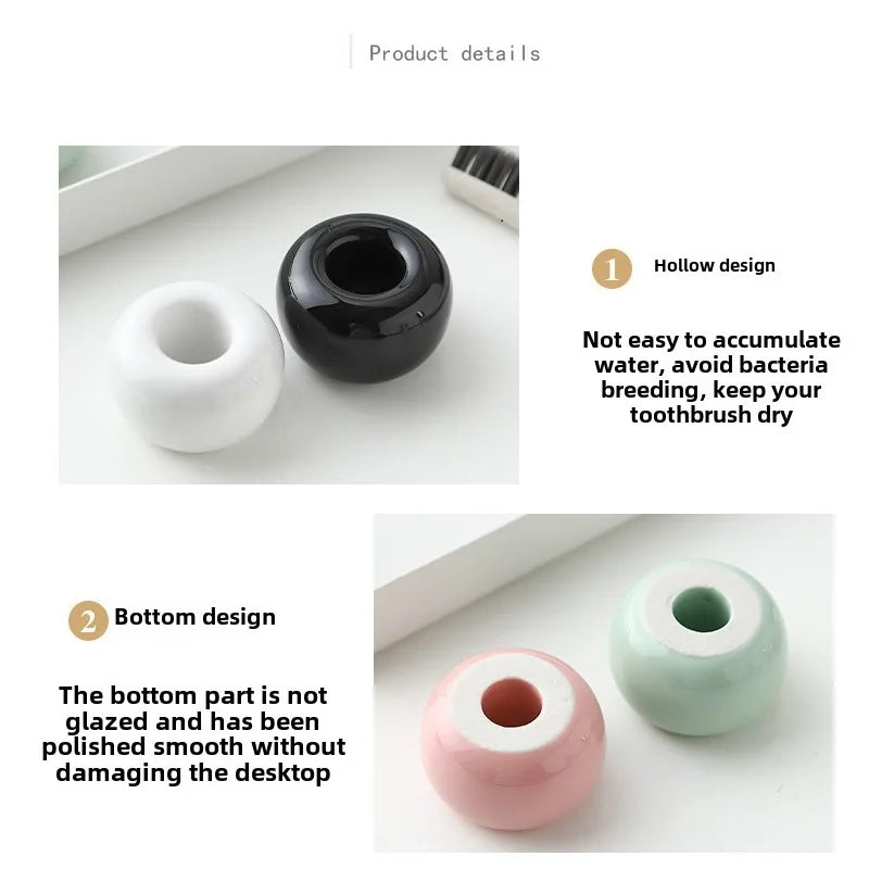 1 Pc Mini Ceramic Handmade Toothbrush Holder Stand for Bathroom Vanity Countertops,Toothbrush Head Holder and Office Pen Holder