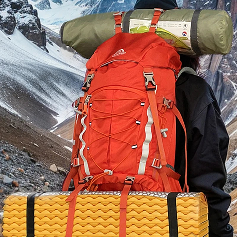 45+5L Suspension Outdoor Hiking Backpack Camping Breathable Backpack Multi-Functional Climbing Sports Backpack