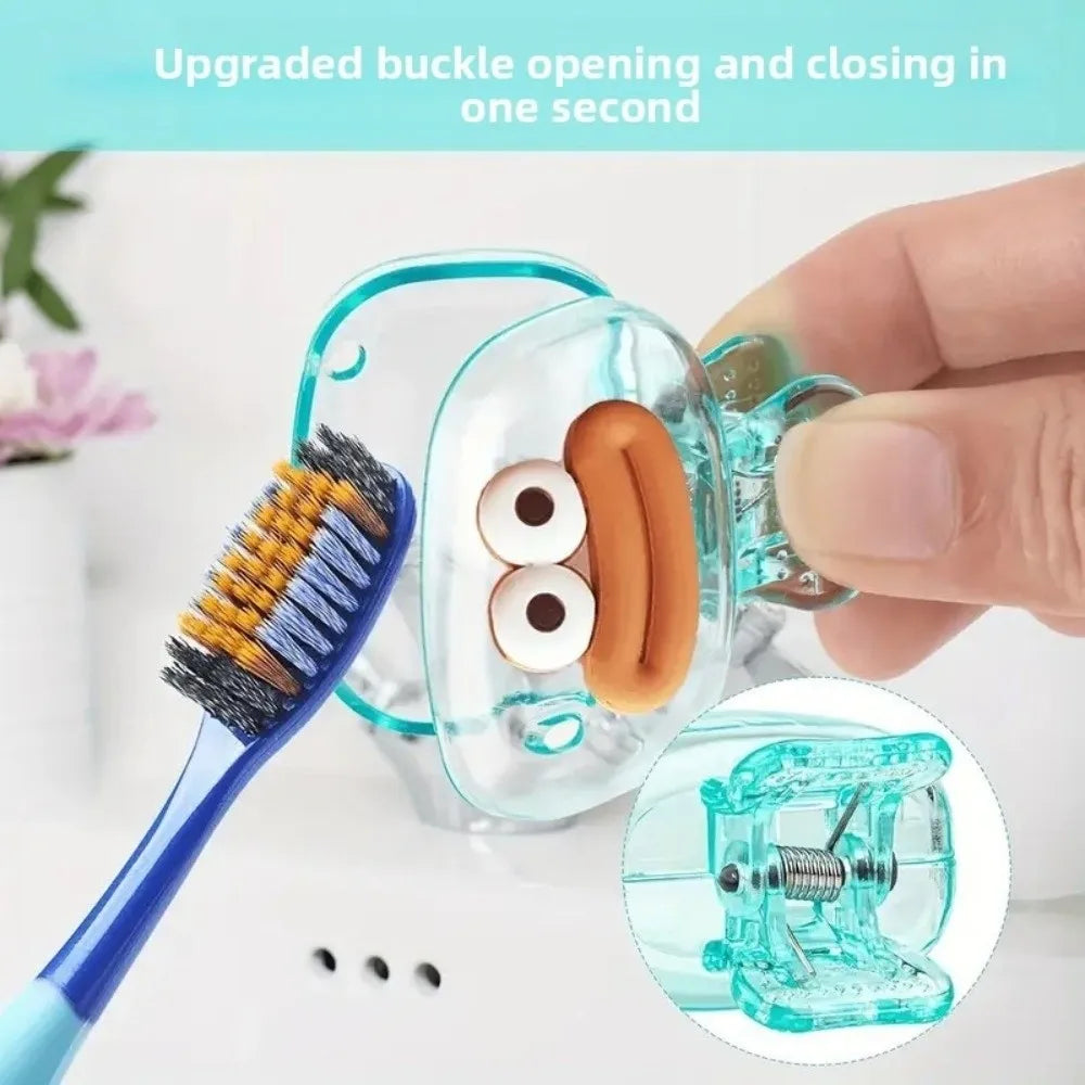 2pcs Portable Plastic Toothbrush Holder Protective Cute Toothbrush Head Cap Durable Washable Toothbrush Case Travel Use