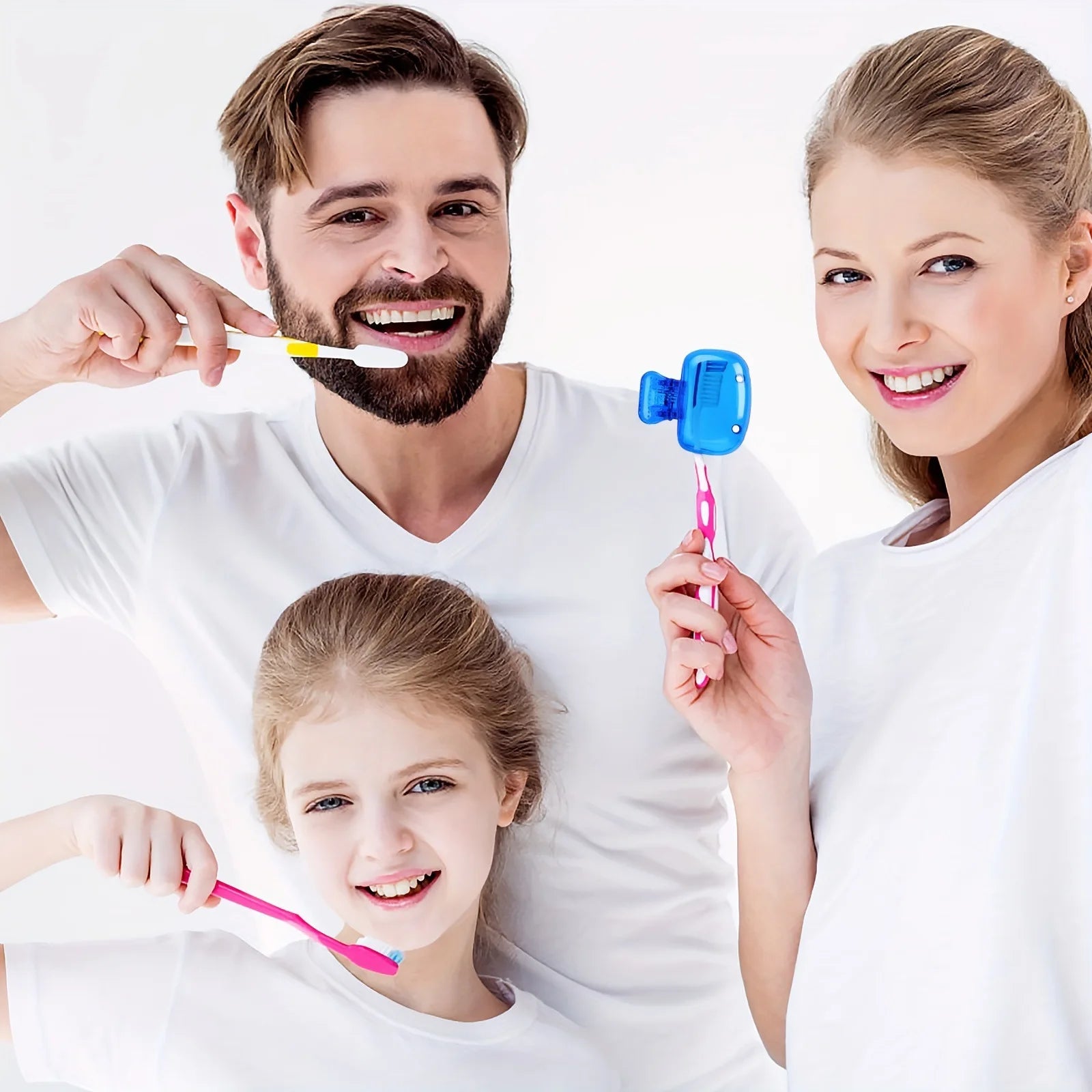 50 pcs Travel Toothbrush Head Covers Toothbrush Protector Cap Brush Pod Case Protective Portable Plastic Clip for Home Travelv