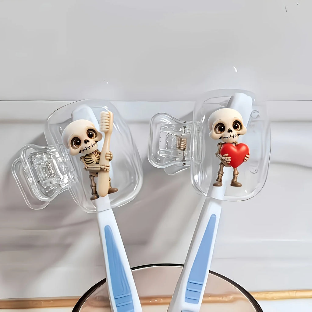 Portable Toothbrush Head Cover with Skull Pattern, Storage Case, Toothbrush Protective Cover Holder For Travel, Outdoor Trips.