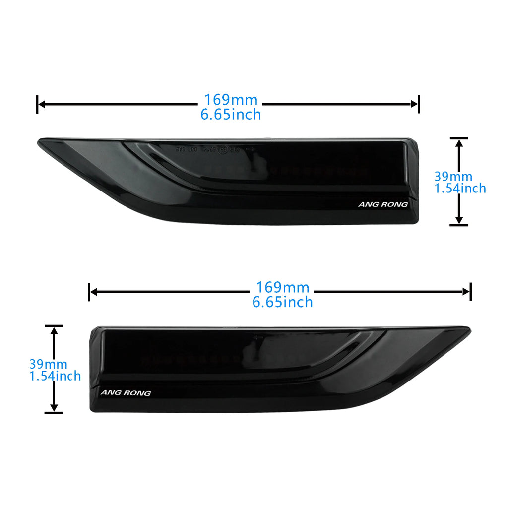 ANGRONG 2x Dynamic Amber LED Side Marker Repeater Indicator Light For VW T6 Transporter Caravelle 2015-2019